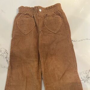 Old Navy Kids Corduroy Pants with Heart Pockets - Camel Brown